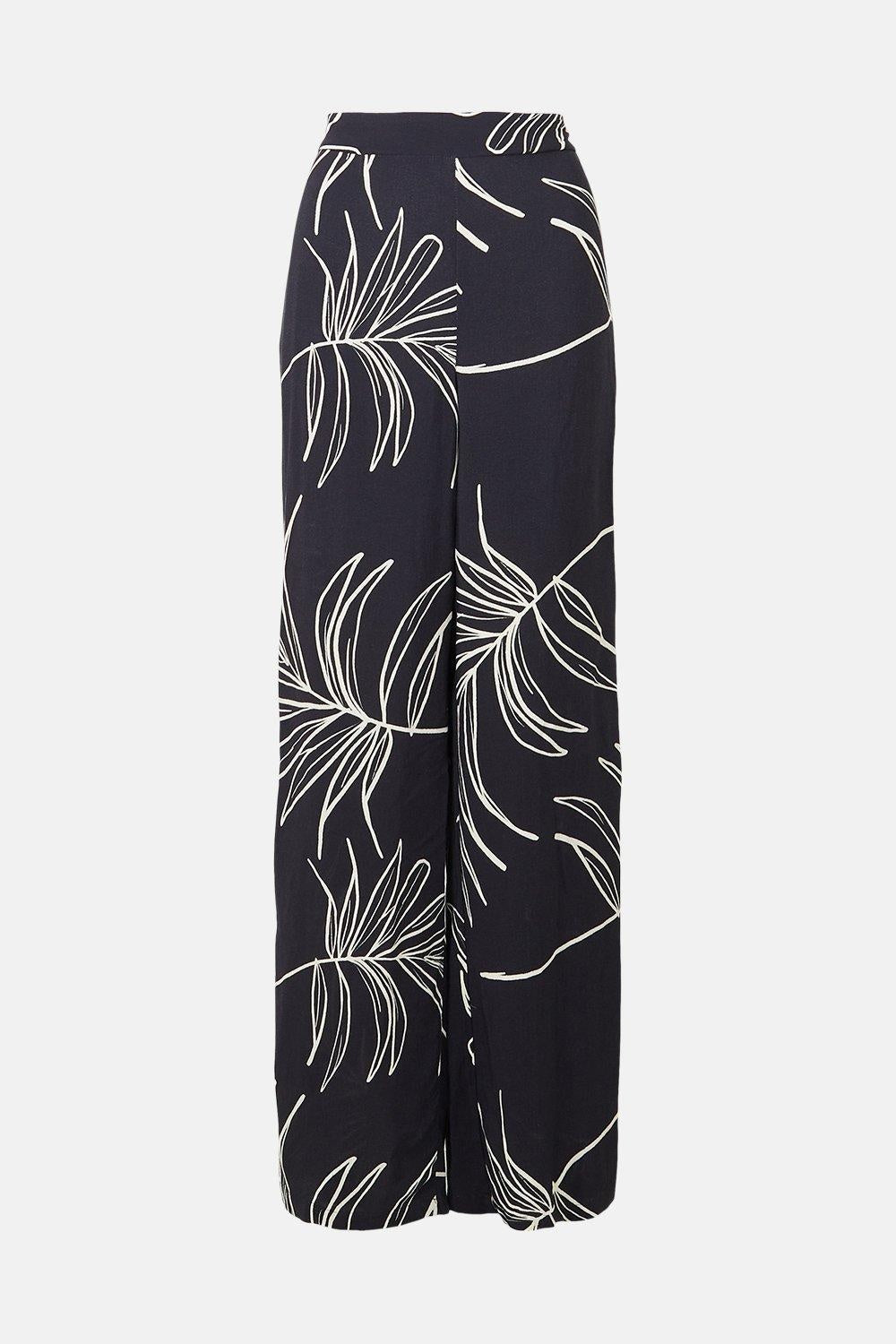 Black & White Floral Printed Cord Set