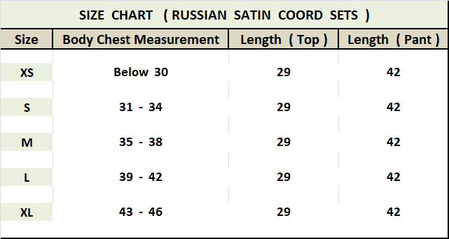 Russian Satin Cord Set